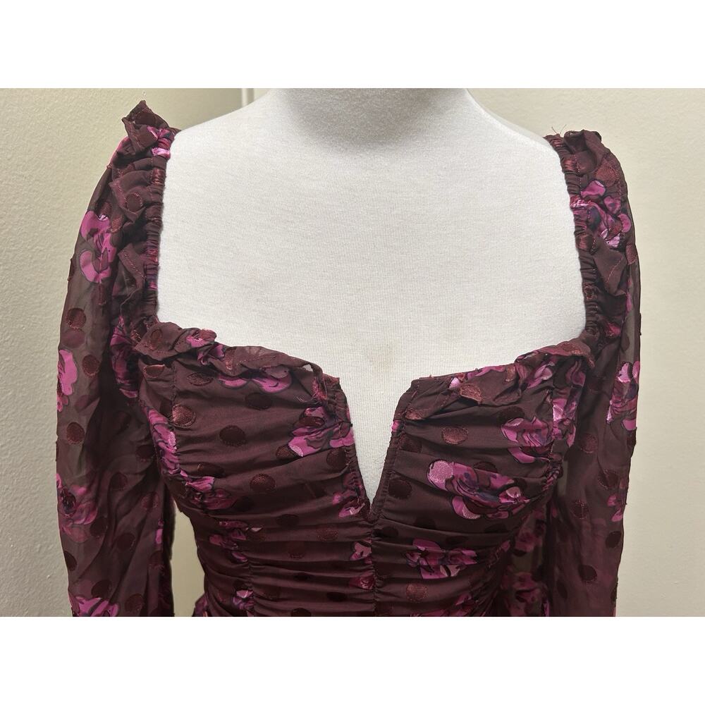 Astr The Label Perkins Fuchsia Burnout Floral Bal… - image 6